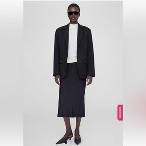 ANINE BING BLACK BAR SILK SKIRT